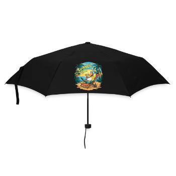Fröhlicher Papagei unter der Sonne - Regenschirm (klein) - Schwarz - Vorne