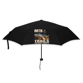 MTB - Trails sind meine Therapie - Regenschirm (klein) - Schwarz - Vorne