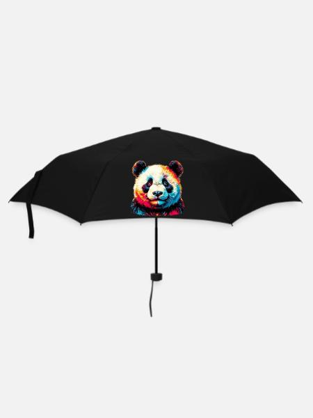 Panda - Regenschirm (klein) - Schwarz