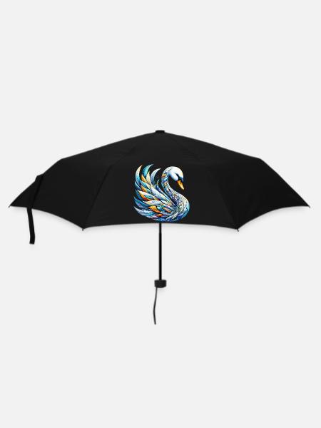 Schwan - Regenschirm (klein) - Schwarz