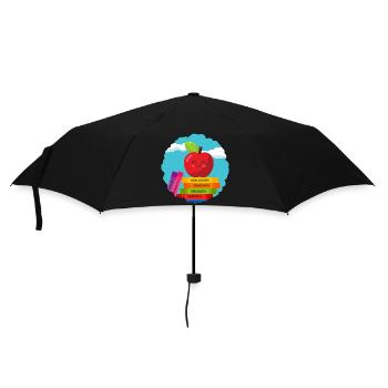Buntes Schulanfang-Design für Kinder Einschulung - Regenschirm (klein) - Schwarz - Vorne