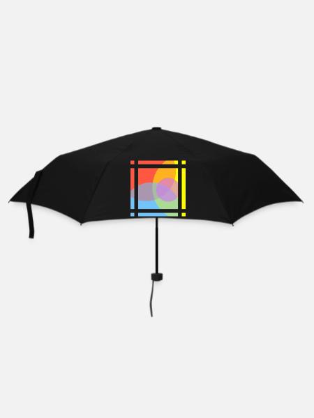 Geometrische Farbenspiele  - Regenschirm (klein) - Schwarz