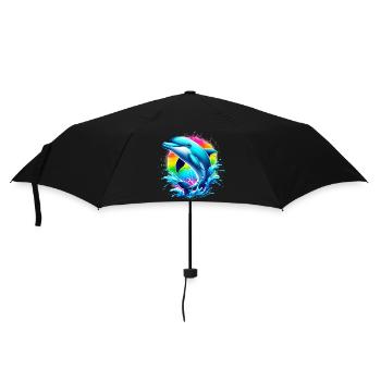 Delfin - Regenschirm (klein) - Schwarz - Vorne