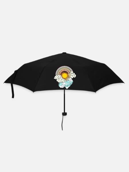 rainbow sun clouds sea - Umbrella (small) - black