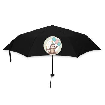 Faultier Geburtstag Comic - Regenschirm (klein) - Schwarz - Vorne