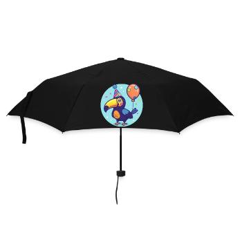 Toucan oiseau anniversaire bande dessinée - Parapluie standard - noir - Devant