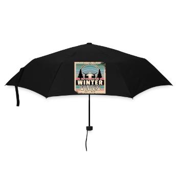Ambiance hivernale pour les amoureux de la nature au coucher du soleil - Parapluie standard - noir - Devant