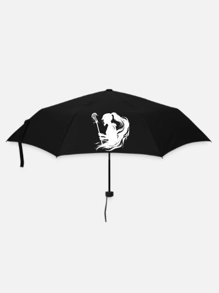 Lacrossespielerin - Regenschirm (klein) - Schwarz