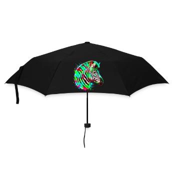 Zebra - Regenschirm (klein) - Schwarz - Vorne
