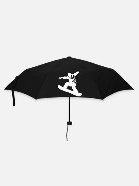 Snowboarder Pixel Grafik - Regenschirm (klein) - Schwarz