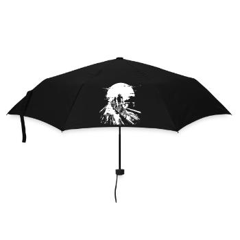 Rennradfahrer Skizze - Regenschirm (klein) - Schwarz - Vorne