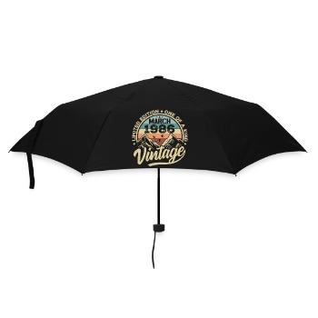 März 1986 Geburtstag - Jahrgang März 1986 - Regenschirm (klein) - Schwarz - Vorne