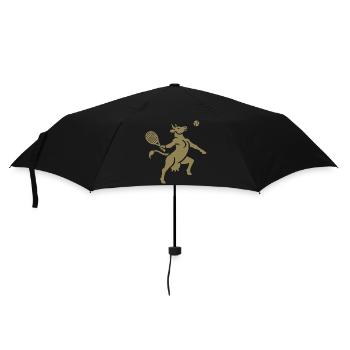 Cow Tennis Balloon Silhouette Minimalist - Umbrella (small) - black - Front
