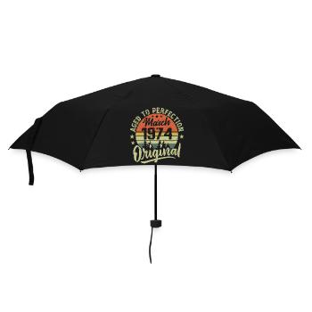 Retro March 1974 Gift March 1974 Born March 1974 - Umbrella (small) - black - Front