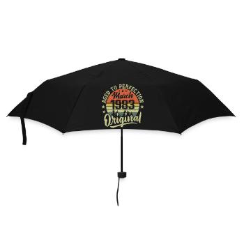 Retro March 1983 Gift March 1983 Born March 1983 - Umbrella (small) - black - Front