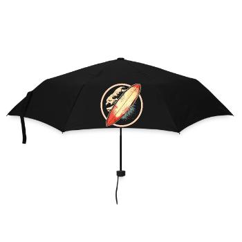 Surfbrett Grafik - Regenschirm (klein) - Schwarz - Vorne