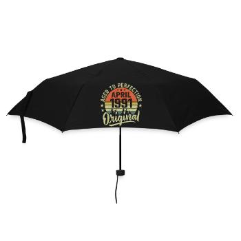 April 1991 Birthday - April 1991 Gift Idea - Umbrella (small) - black - Front
