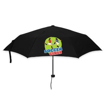 Filles de football - Parapluie standard - noir - Devant