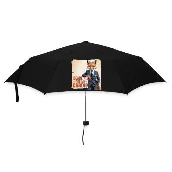 Deadlines sind mein Cardio-Büro-Fuchs - Regenschirm (klein) - Schwarz - Vorne
