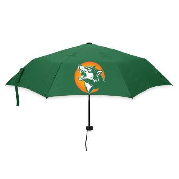 Tête de loup en silhouette contrastée - Parapluie standard - vert bouteille - Devant