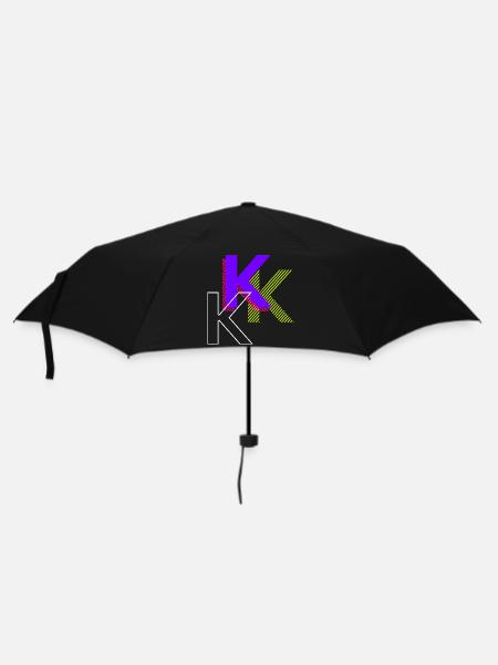 k - Graffiti Design - Regenschirm (klein) - Schwarz