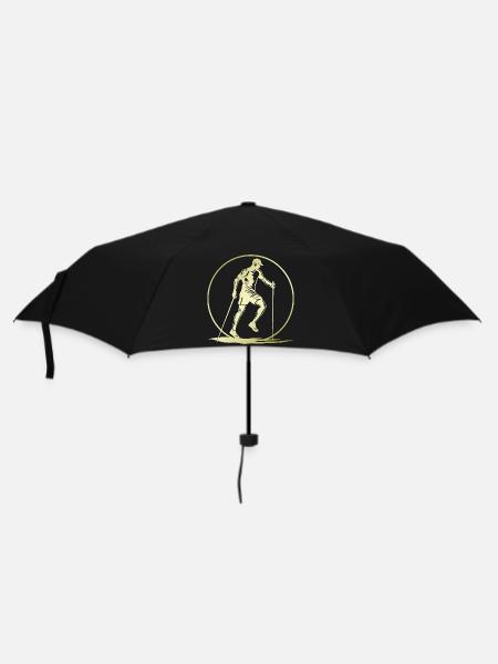 Nordic Walking Silhouette - Regenschirm (klein) - Schwarz