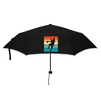 Retro Handball Handball Player - Umbrella (small) - black - Front