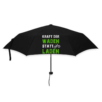 Anti E-Bike KRAFT DER WADEN STATT LADEN - Regenschirm (klein) - Schwarz - Vorne