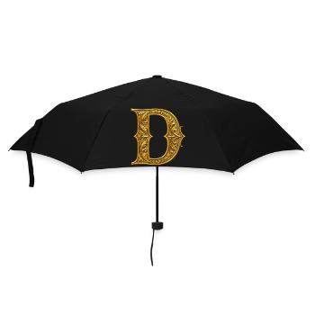 Ornamentgold Initiale D - Regenschirm (klein) - Schwarz - Vorne