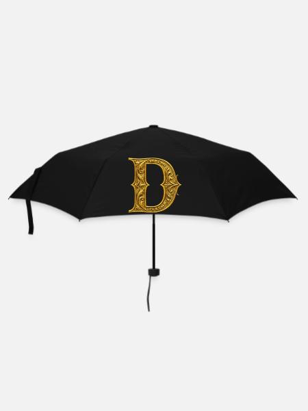 Initiale D Dorée Ornementale - Parapluie standard - noir