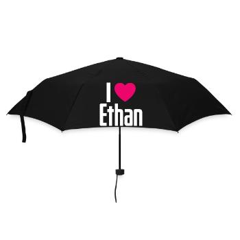 I Love Ethan Pinkes Herz Ich liebe Ethan - Regenschirm (klein) - Schwarz - Vorne