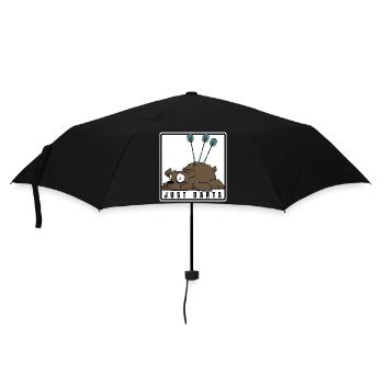 Drôle de fléchettes motif comique. JUSTE DES FLÉCHETTES - Parapluie standard - noir - Devant