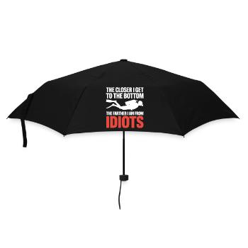 Plongée en bas : Plus proche plus loin des idiots - Parapluie standard - noir - Devant