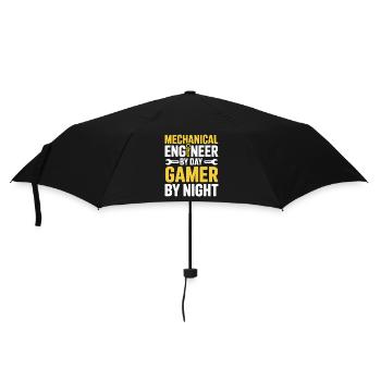 Maschinenbauingenieur von Tag, Gamer von Nacht - Regenschirm (klein) - Schwarz - Vorne