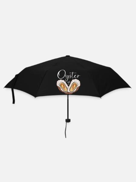 Austern - Regenschirm (klein) - Schwarz