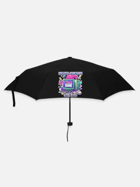 Digital Dreams 1995 – Vintage PC Design - Regenschirm (klein) - Schwarz