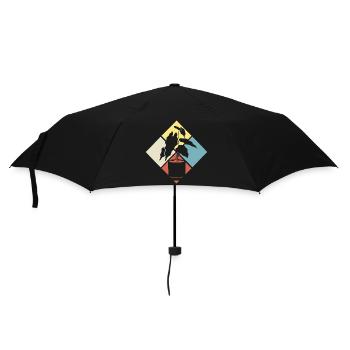 Retro Pflanzenliebhaber Pflanzen Sukkulenten - Regenschirm (klein) - Schwarz - Vorne