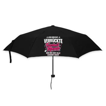 Die Verrückte Fußball Mama - Regenschirm (klein) - Schwarz - Vorne