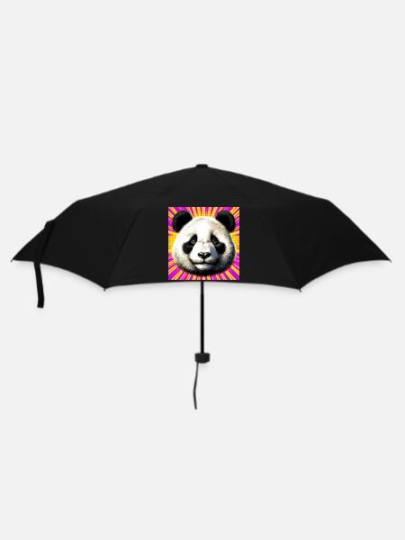 Panda - Regenschirm (klein) - Schwarz