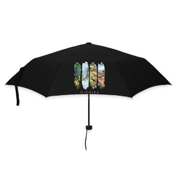 Madeira Urlaub Travel – Dschungel & Blüten Motiv - Regenschirm (klein) - Schwarz - Vorne