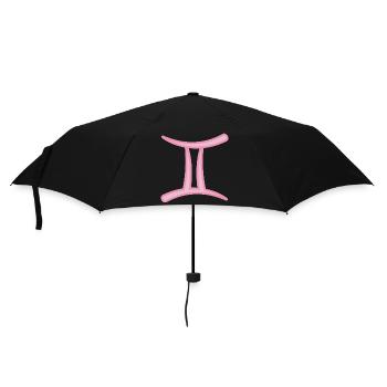 Gemini Zodiac Sign Symbol Pastel Pink - Umbrella (small) - black - Front