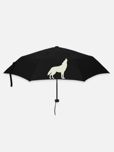 wolf - Regenschirm (klein) - Schwarz
