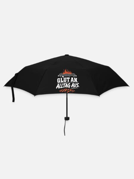 Glut an - Alltag aus - Regenschirm (klein) - Schwarz