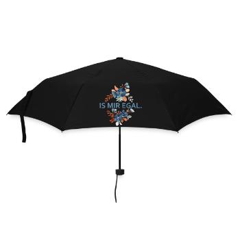 Blumenakzent Is Mir Egal - Regenschirm (klein) - Schwarz - Vorne