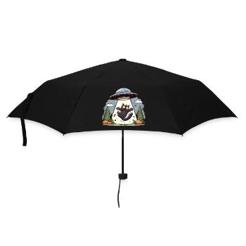 Chat OVNI Enlèvement Halloween Space Aliens Drôle - Parapluie standard - noir - Devant