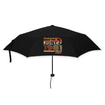 June 1981 Retro Vintage June 1981 birthday - Umbrella (small) - black - Front