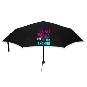Techno Techno Musik Tanzen Abfeiern - Regenschirm (klein) - Schwarz - Vorne