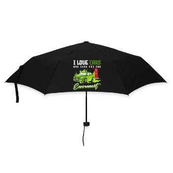 Elektroauto Umwelt Klimawandel - Regenschirm (klein) - Schwarz - Vorne