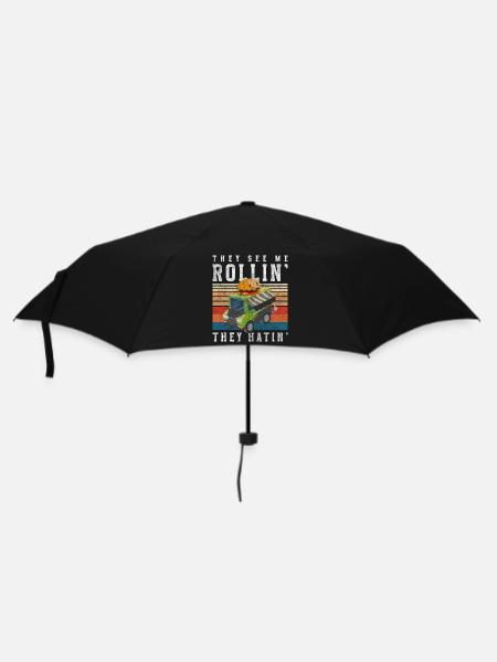 Fast Food Essen auf Rädern Imbisswagen - Regenschirm (klein) - Schwarz