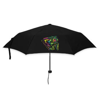 Cyborg Stil Neon Gamer - Regenschirm (klein) - Schwarz - Vorne